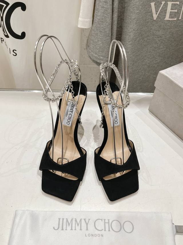 高版本出厂 Jimmy Choo*｜Jc 吉米周2024Ss新款简约高跟凉鞋高跟鞋 原版套楦，完美的线条，简约大气上脚显气质粗跟舒适百搭，还能拉长双腿显高显瘦显